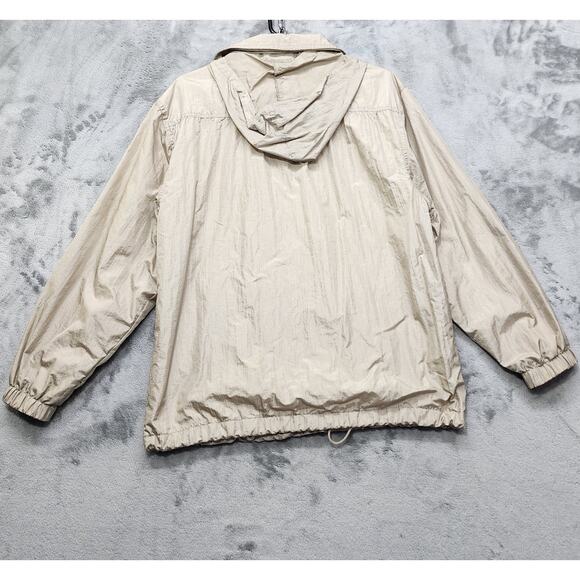 The Tog Shop Jacket Women M Gold Metallic Hooded Rain Coat Full Zip Drawcord Hem - Picture 2 of 10